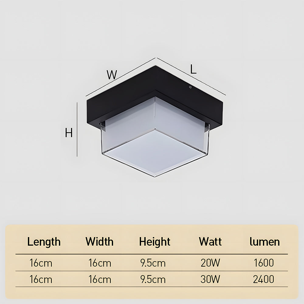 IP68 Waterproof Outdoor Light With Flush Mount In Black Aluminum