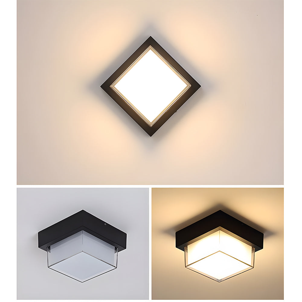 IP68 Waterproof Outdoor Light With Flush Mount In Black Aluminum