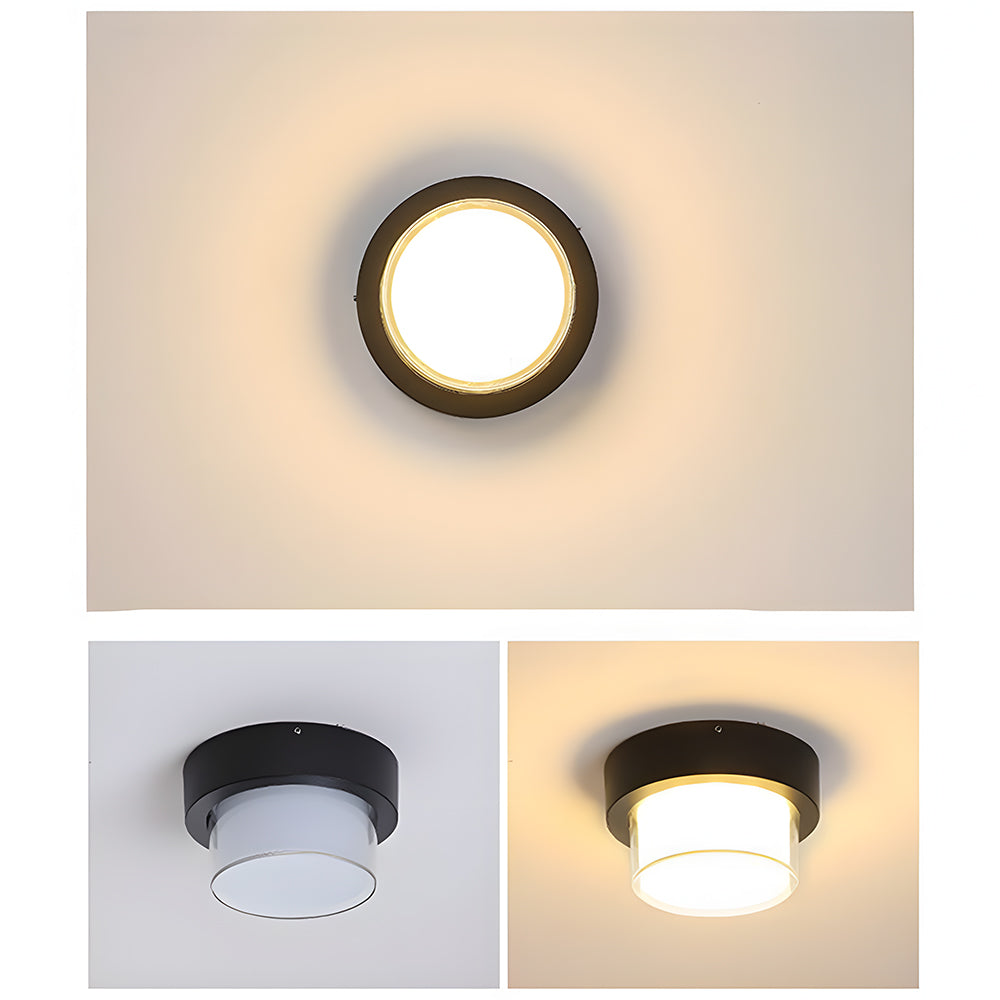 IP68 Waterproof Outdoor Light With Flush Mount In Black Aluminum