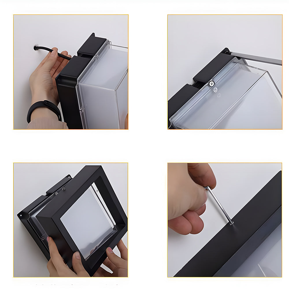 IP68 Waterproof Outdoor Light With Flush Mount In Black Aluminum