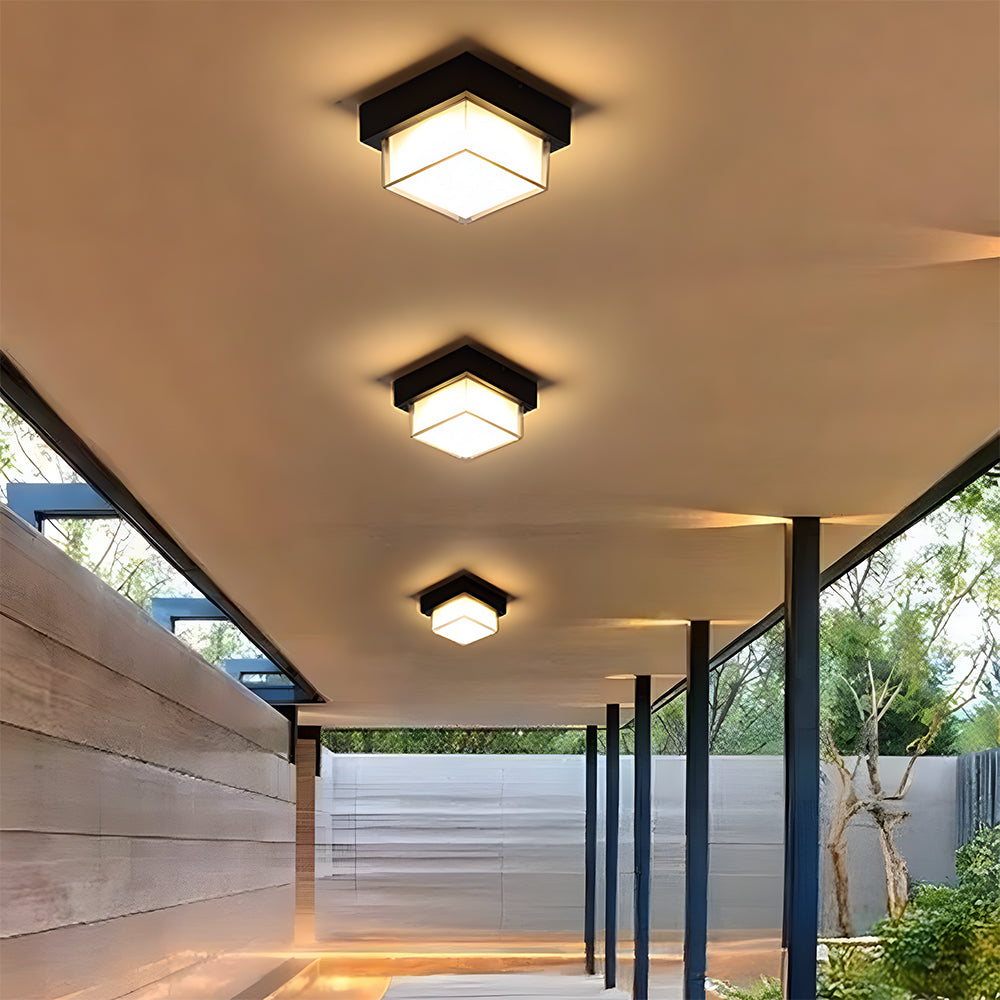 IP68 Waterproof Outdoor Light With Flush Mount In Black Aluminum