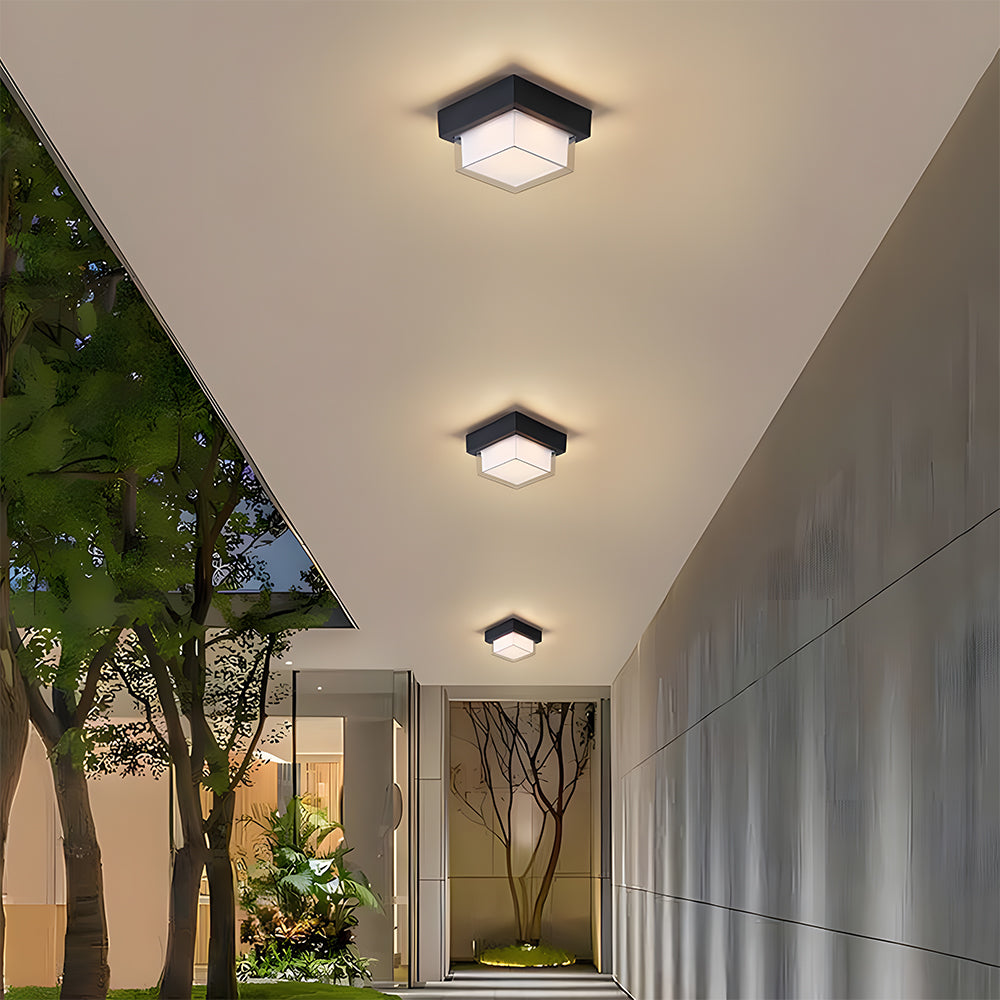 IP68 Waterproof Outdoor Light With Flush Mount In Black Aluminum