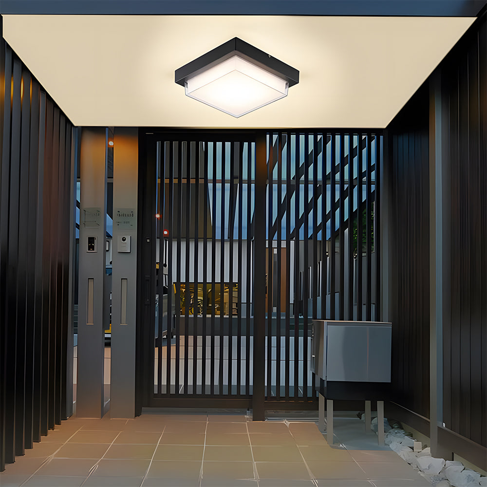 IP68 Waterproof Outdoor Light With Flush Mount In Black Aluminum