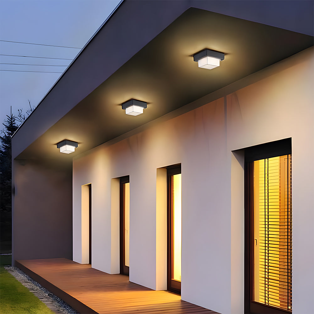 IP68 Waterproof Outdoor Light With Flush Mount In Black Aluminum