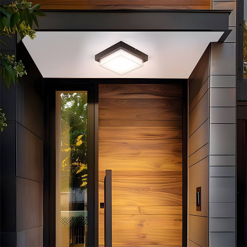 IP68 Waterproof Outdoor Light With Flush Mount In Black Aluminum