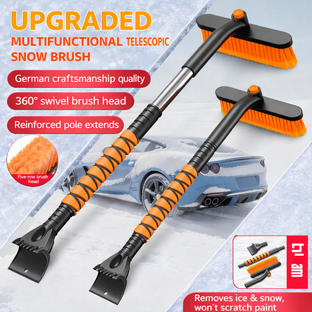 Outil d'hiver pour pare-brise avec grattoir à glace et brosse à neige