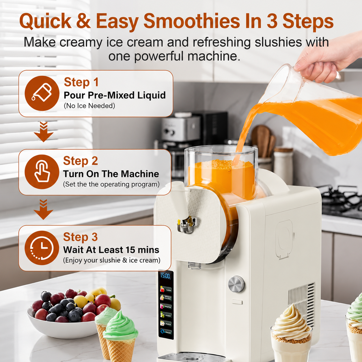 Two In One Frozen Treat Maker For Slush And Ice Cream