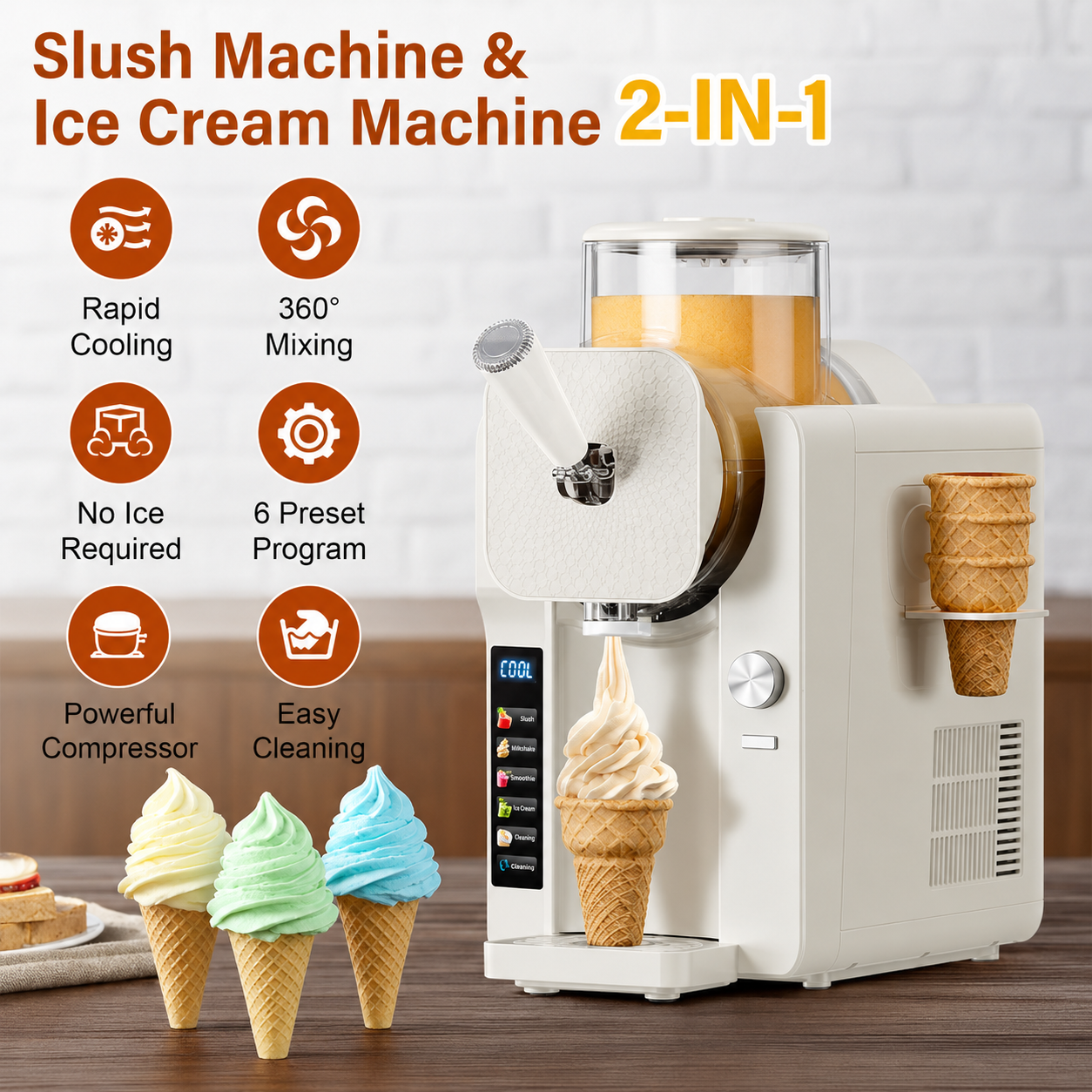 Two In One Frozen Treat Maker For Slush And Ice Cream