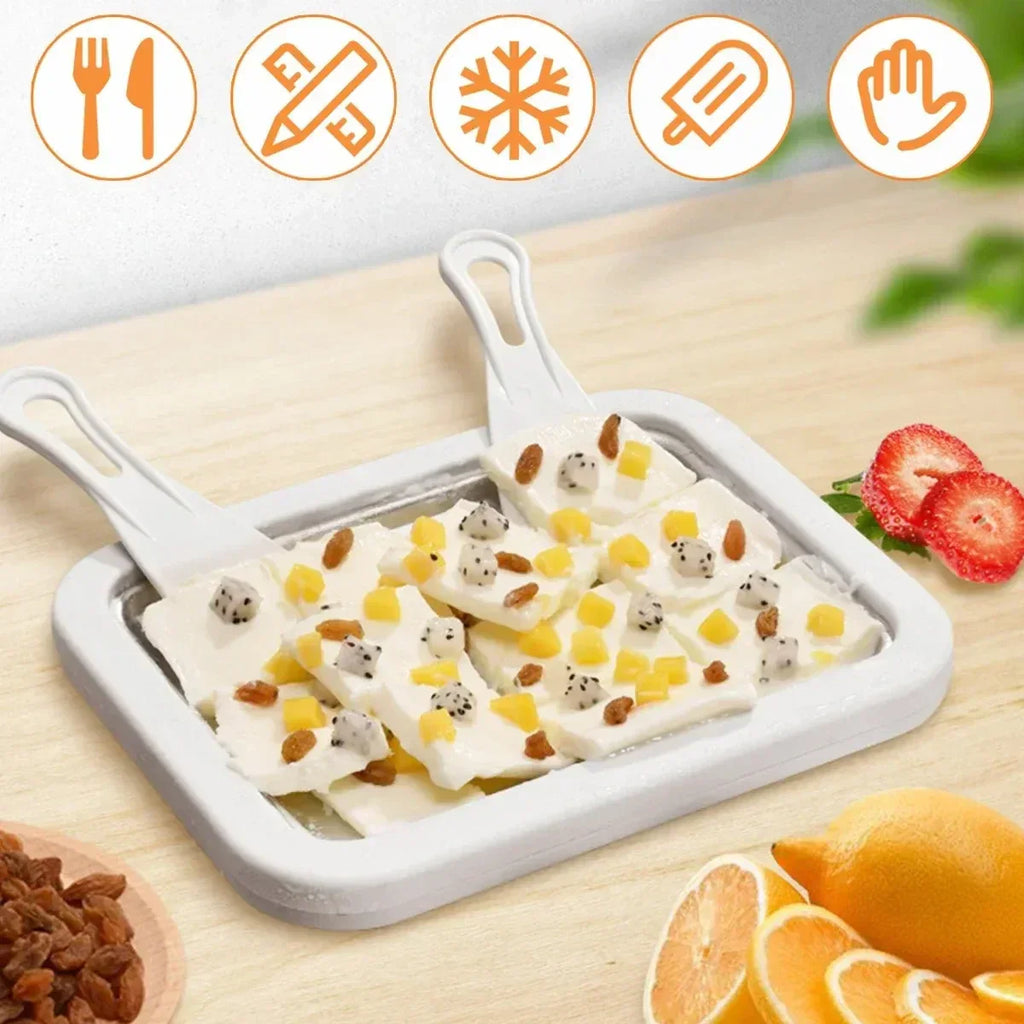 Ice Cream Pan For Rolled Desserts And Gelato At Home