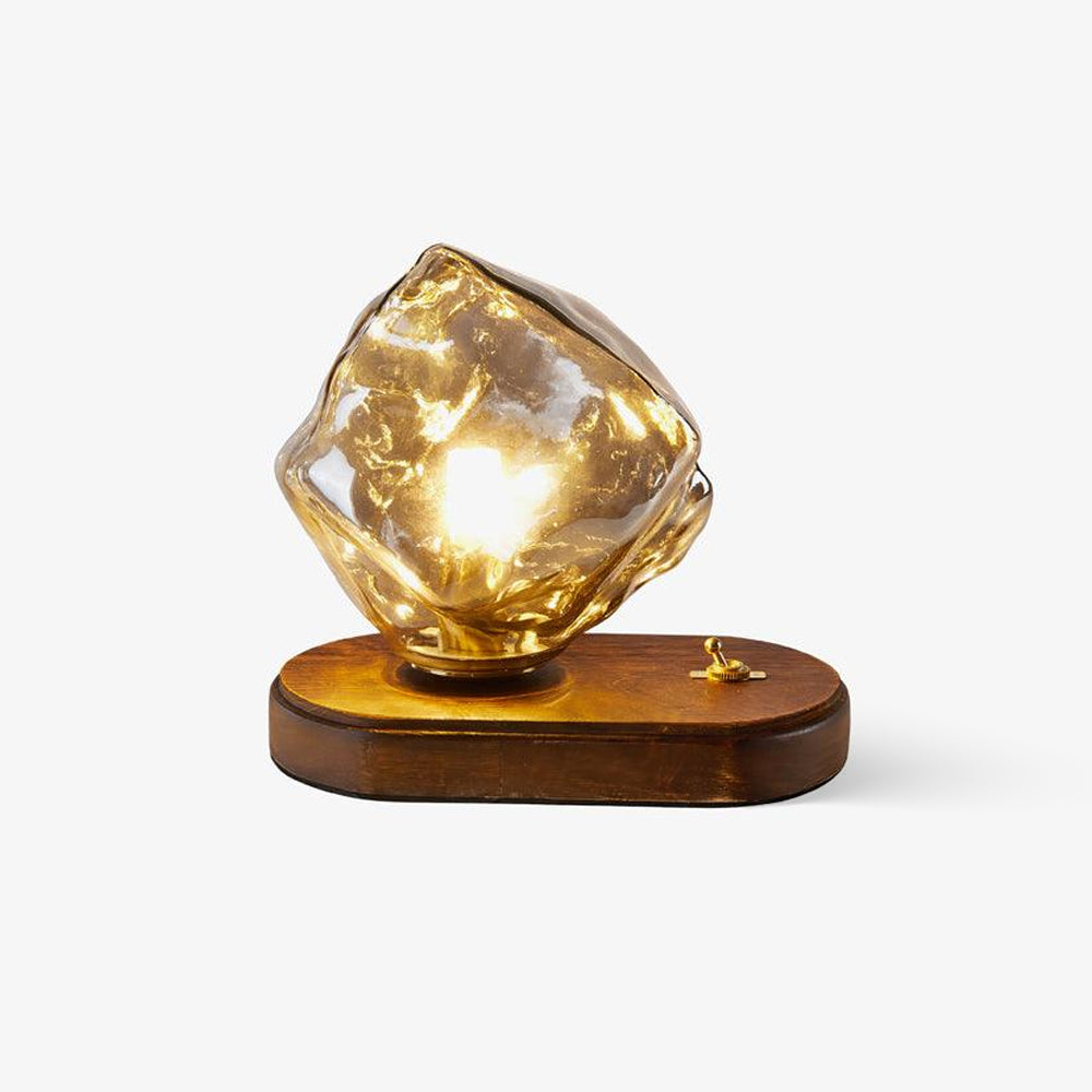 Lampa stołowa Glacierstone Ice Stone ze szkła do dekoracji salonu