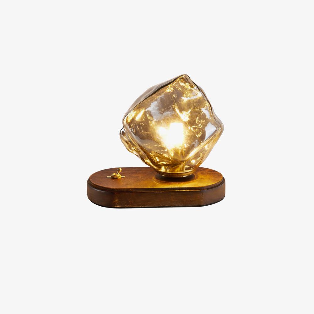 Lampa stołowa Glacierstone Ice Stone ze szkła do dekoracji salonu