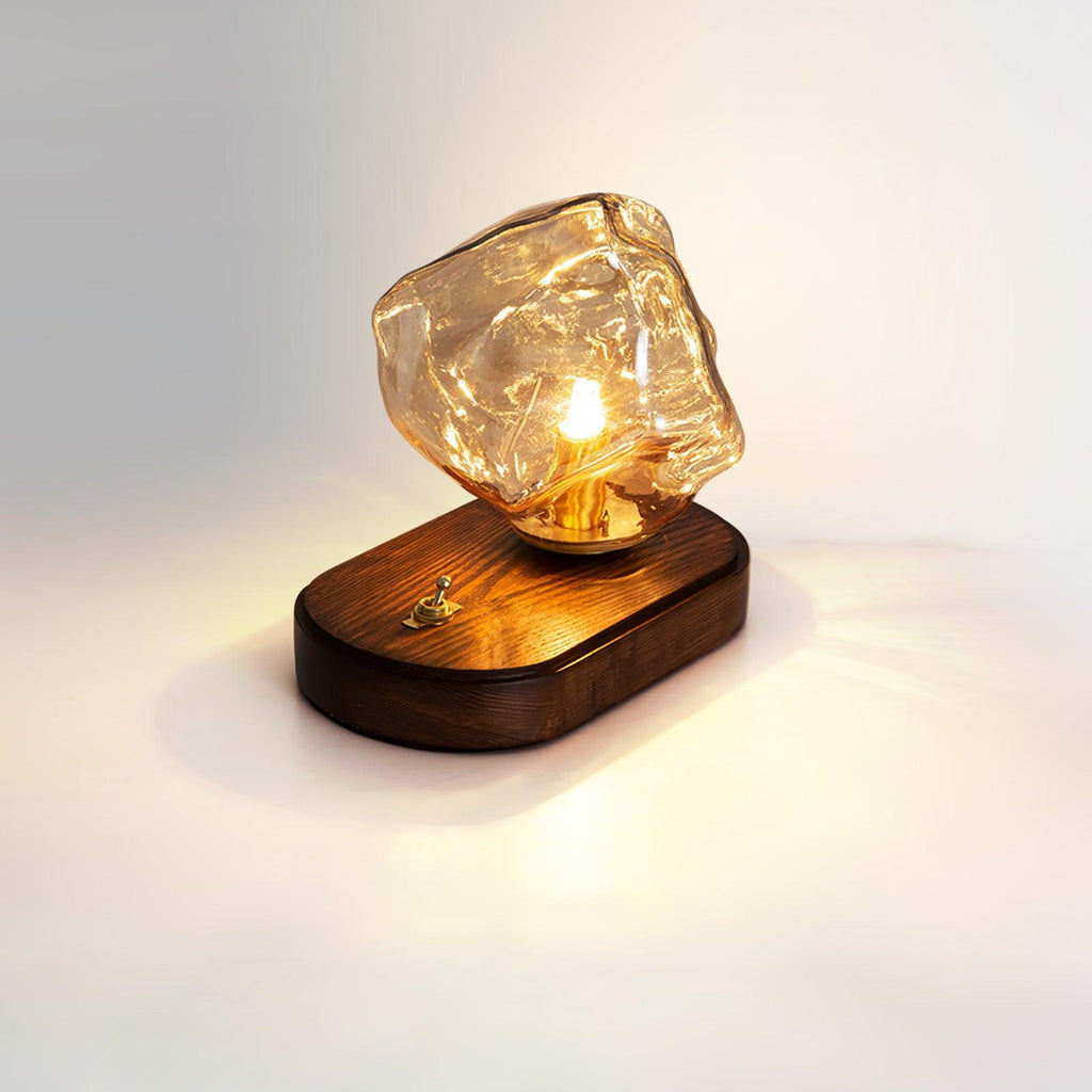 Lampa stołowa Glacierstone Ice Stone ze szkła do dekoracji salonu