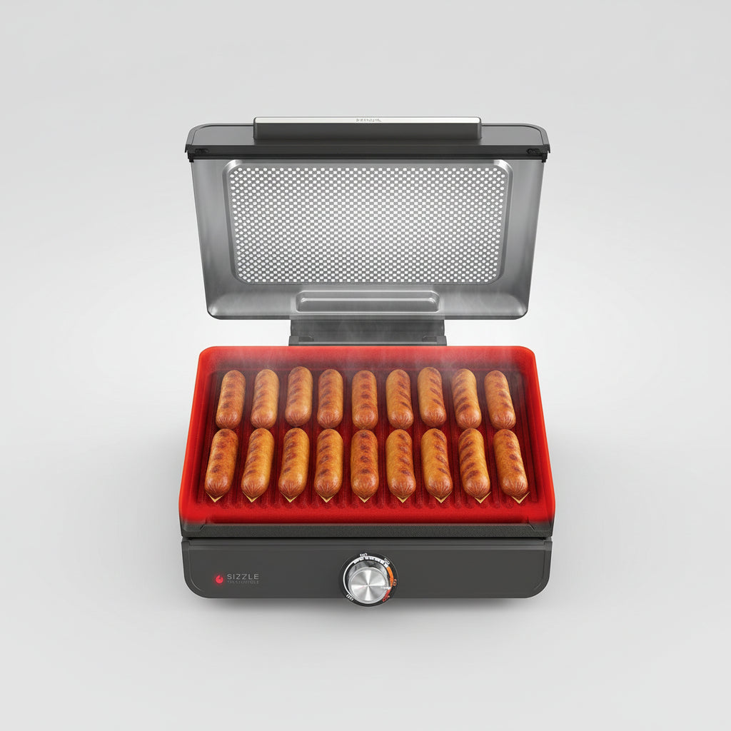 Grill og stegeplade til indendørs grillning med non-stick plade op til 500 grader
