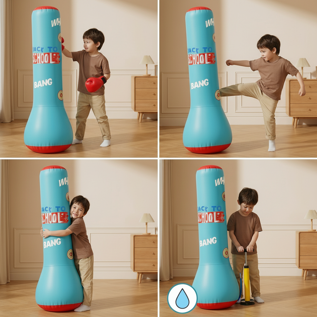 Kids Inflatable Boxing Bag With Water Base For Active Indoor Or Outdoor Play