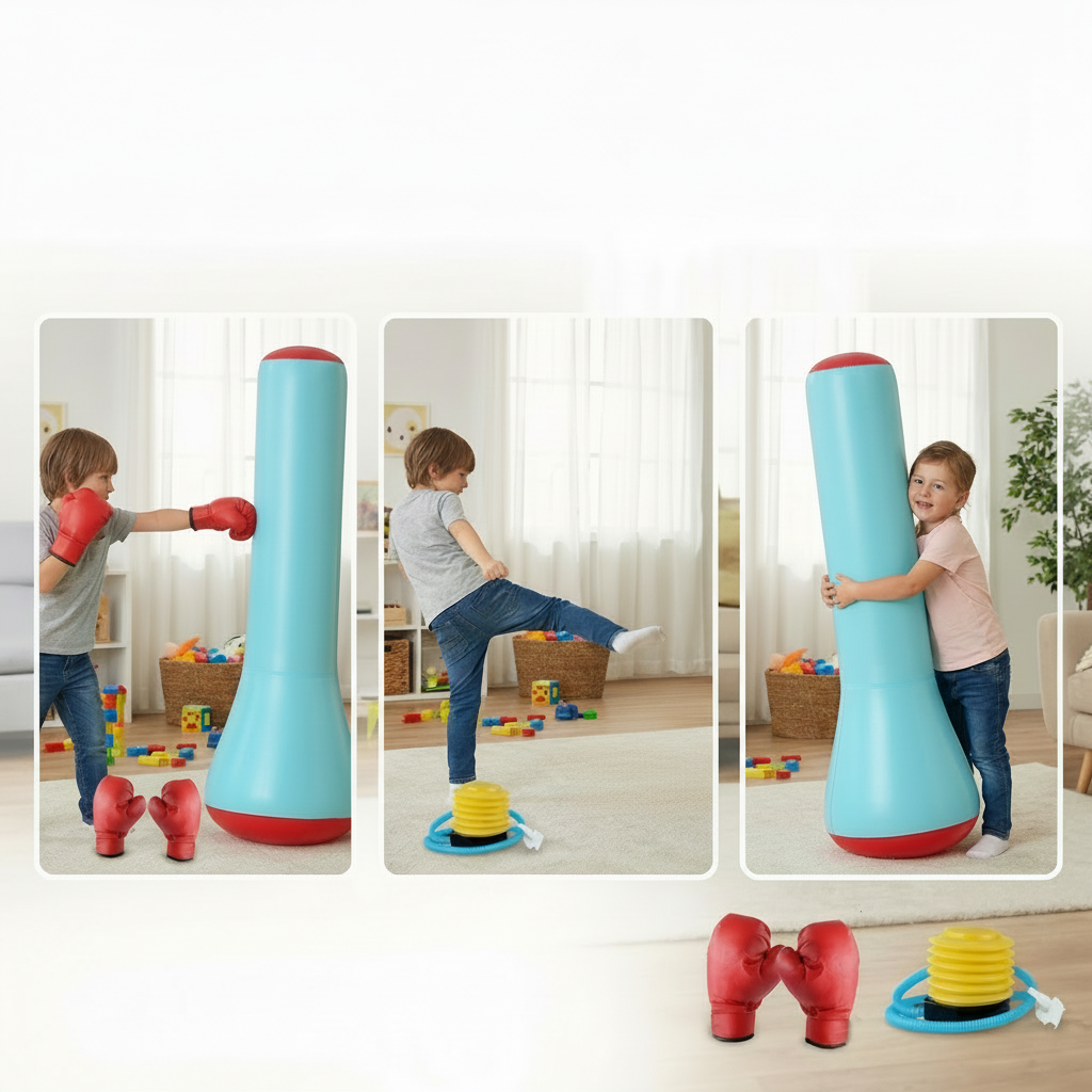 Kids Inflatable Boxing Bag With Water Base For Active Indoor Or Outdoor Play
