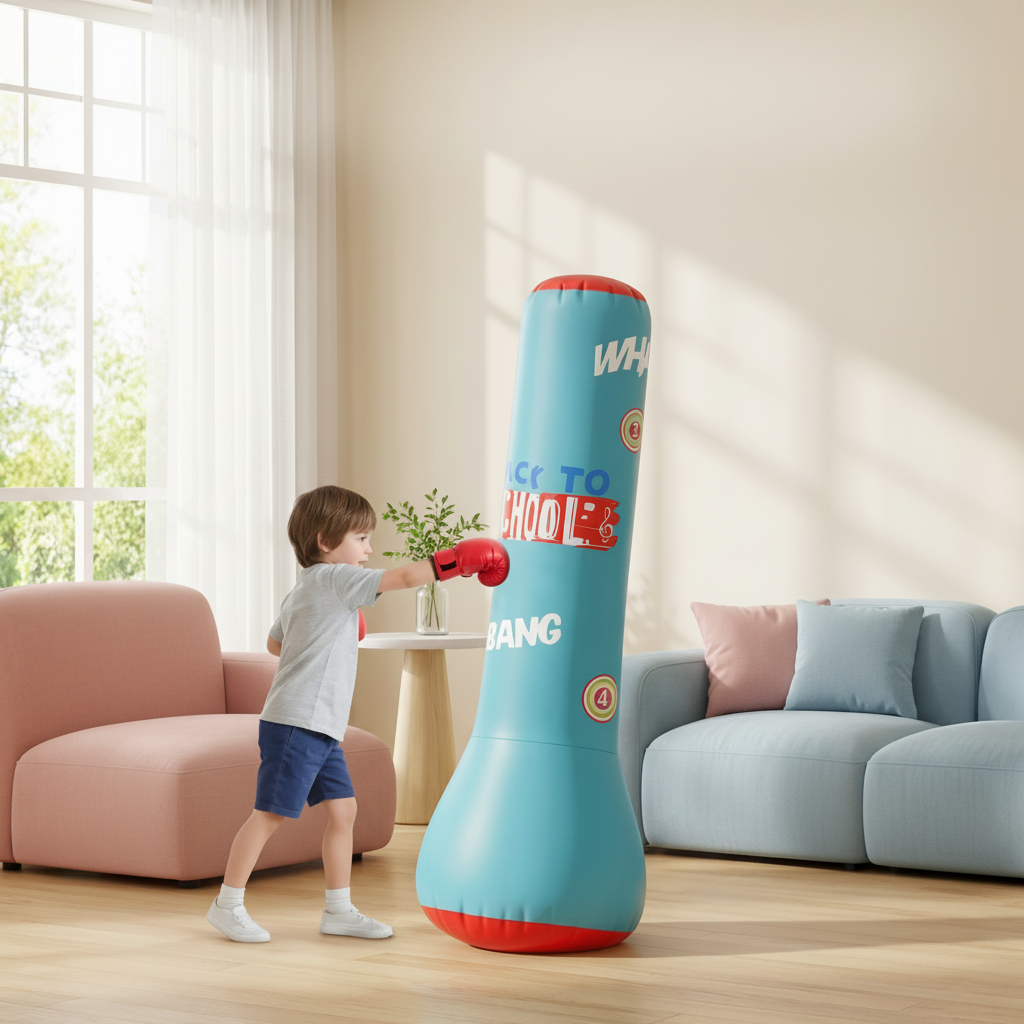 Kids Inflatable Boxing Bag With Water Base For Active Indoor Or Outdoor Play