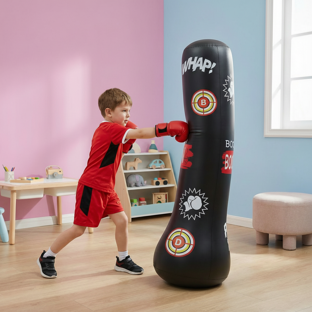 Kids Inflatable Boxing Bag With Water Base For Active Indoor Or Outdoor Play