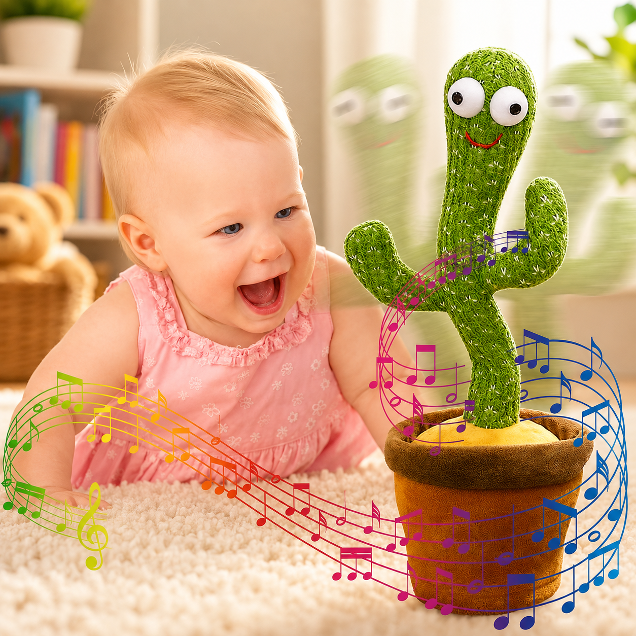 Interactive Dancing Cactus Plush Toy That Talks and Sings