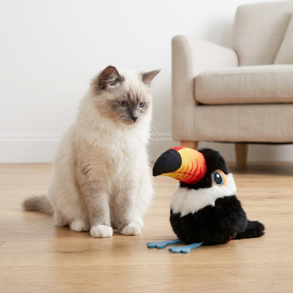 Interactive Flapping-Wing Bird Cat Toy USB-C Rechargeable (Cuckoo, Marsh Tit, Parrot) | Rosalyssa