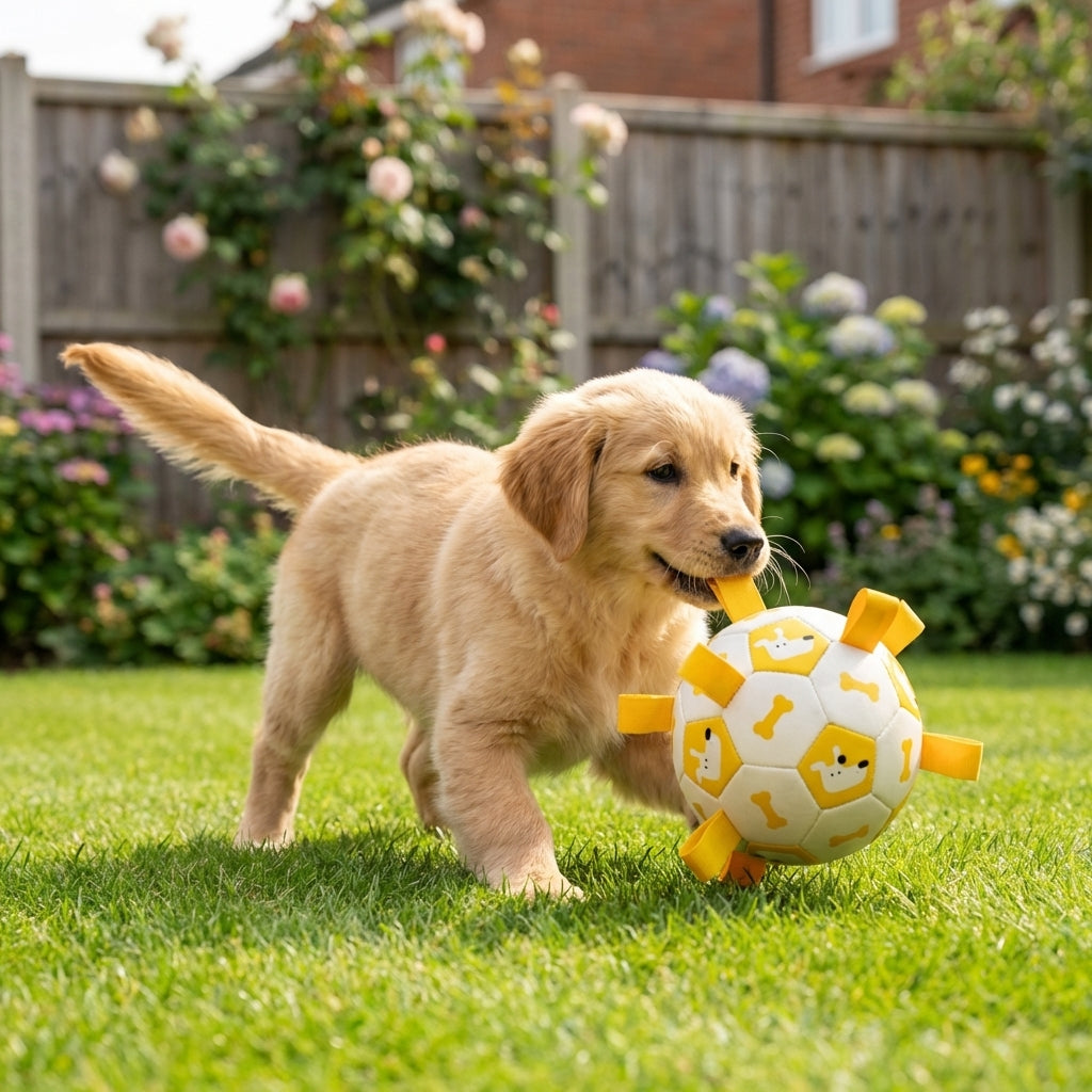 Interactive Dog Ball With Pull Straps, Fetch And Tug Toy, 15cm And 19cm | Rosalyssa