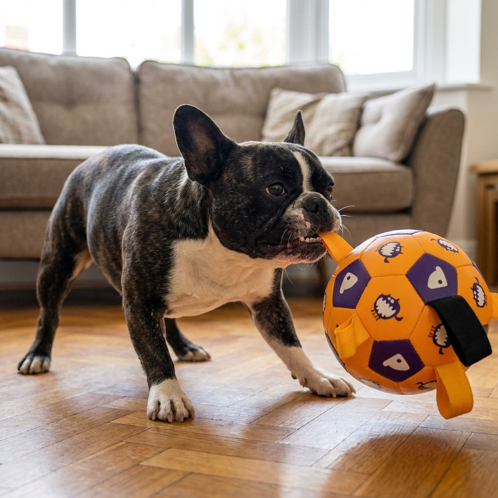 Interactive Dog Ball With Pull Straps, Fetch And Tug Toy, 15cm And 19cm | Rosalyssa