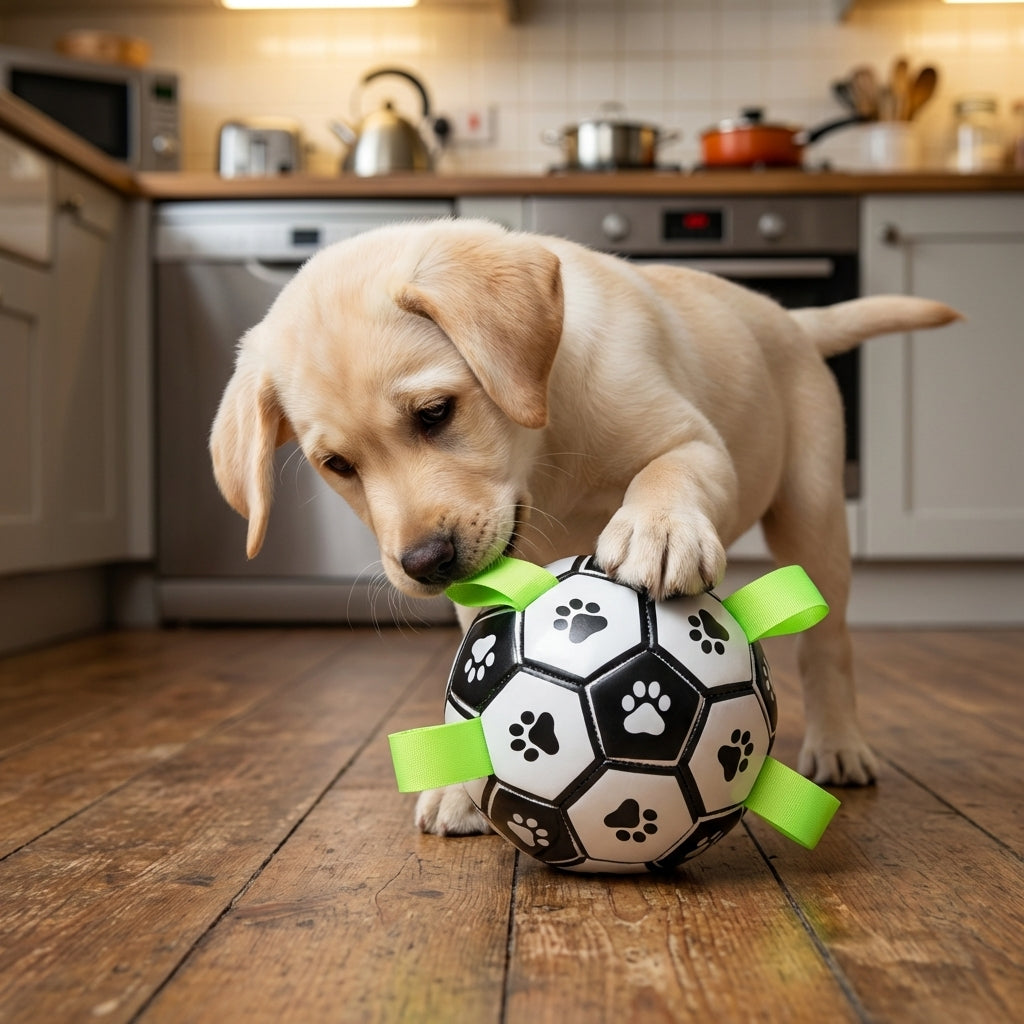 Interactive Dog Ball With Pull Straps, Fetch And Tug Toy, 15cm And 19cm | Rosalyssa
