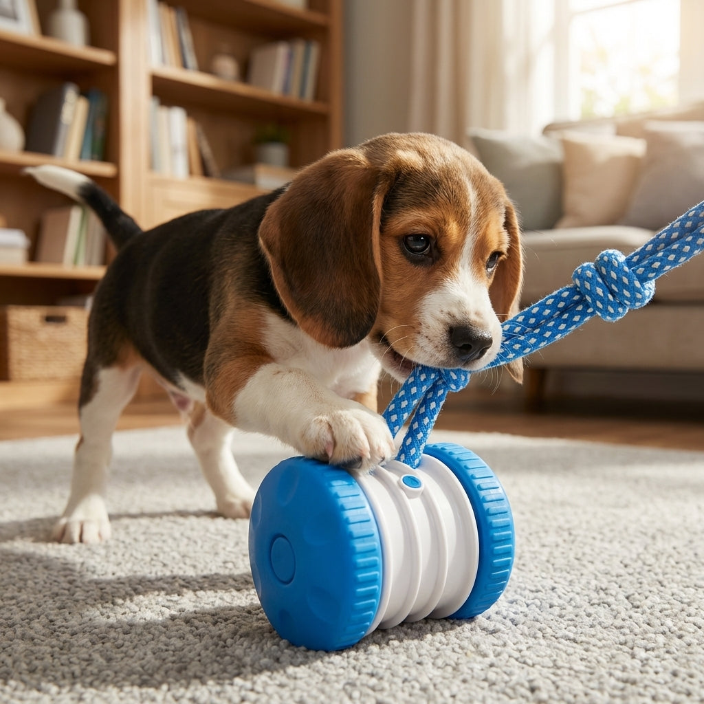 Interactive Dog Ball With Tug Rope Self-Moving Motion Toy For Solo Play | Rosalyssa