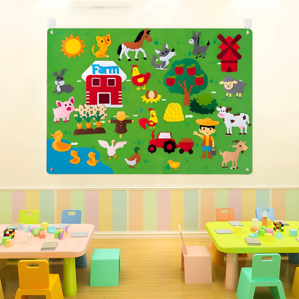 子供向けインタラクティブフェルトボード壁アート 学習と創造性のために
