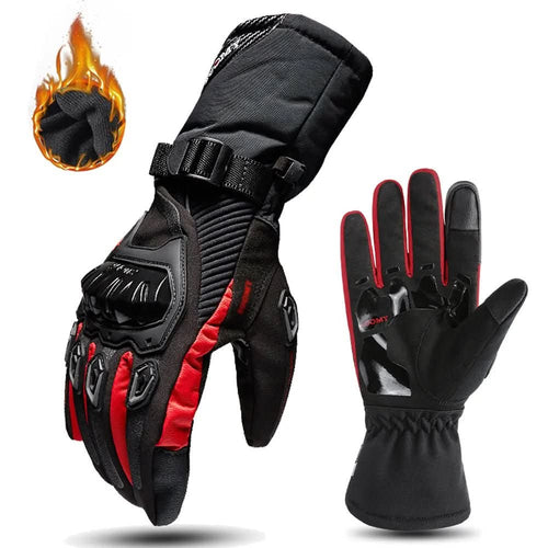 ArcticGuard Wasserdichte Motorrad-Handschuhe mit Dreilagiger Isolierung und Kohlefaser-Schutz