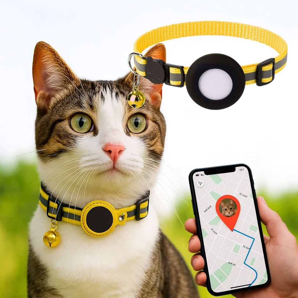 WhiskerTrack GPS-Halsband für Katzen mit reflektierendem Design