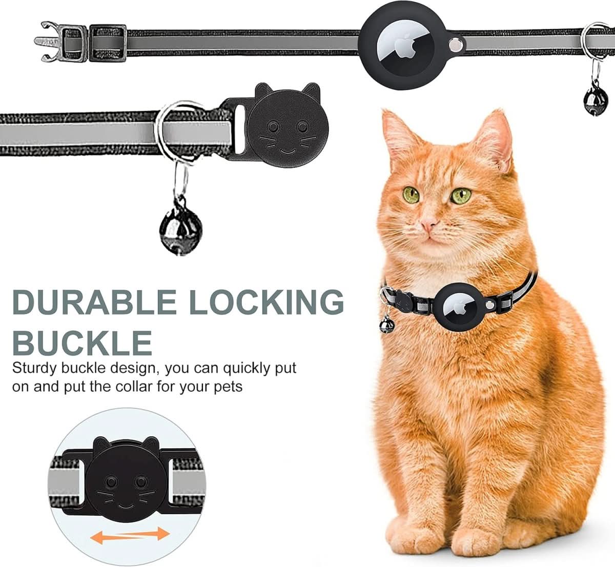 WhiskerTrack GPS-Halsband für Katzen mit reflektierendem Design