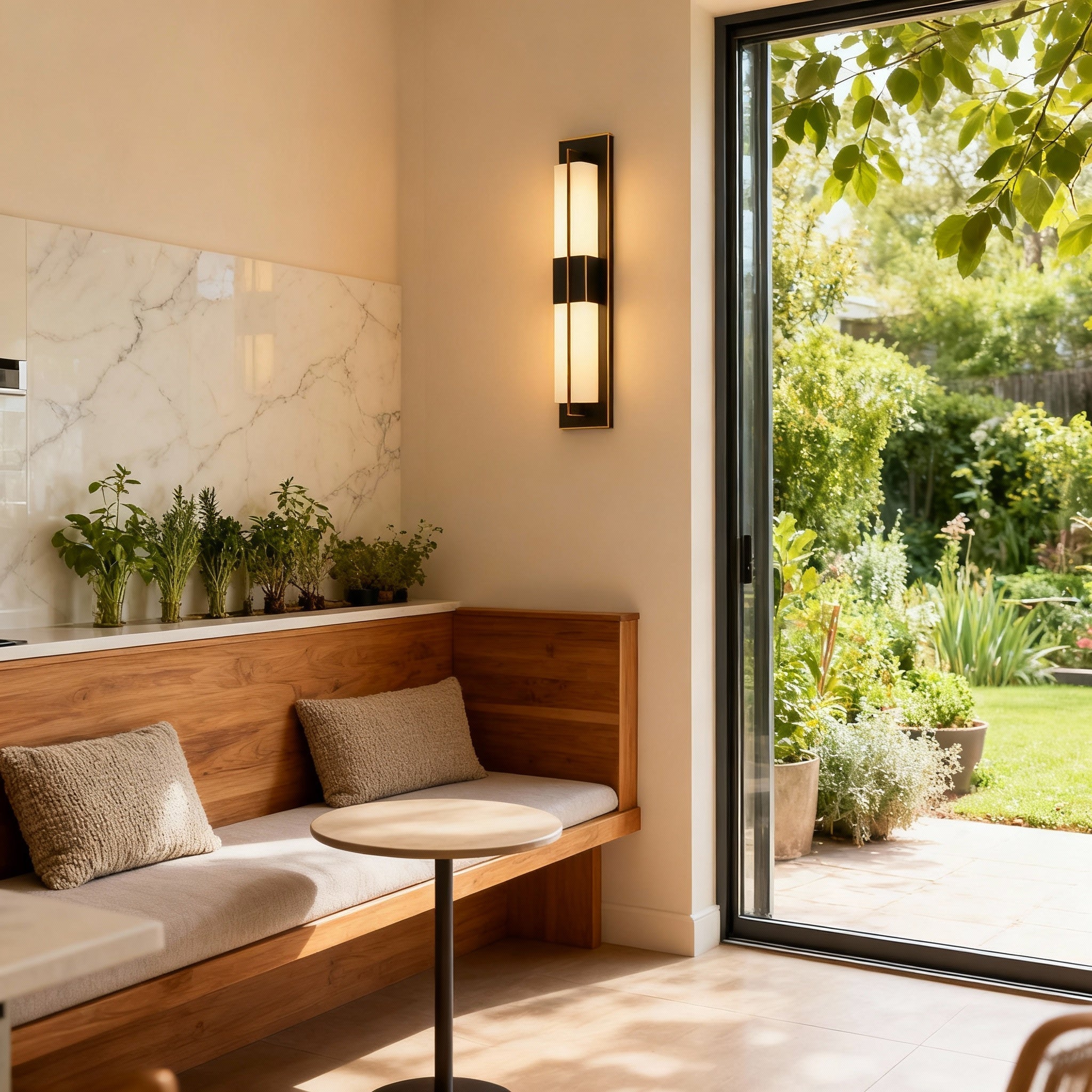 LumaCrest Contemporary Waterproof Vertical Wall Sconce for Indoor and Outdoor Use