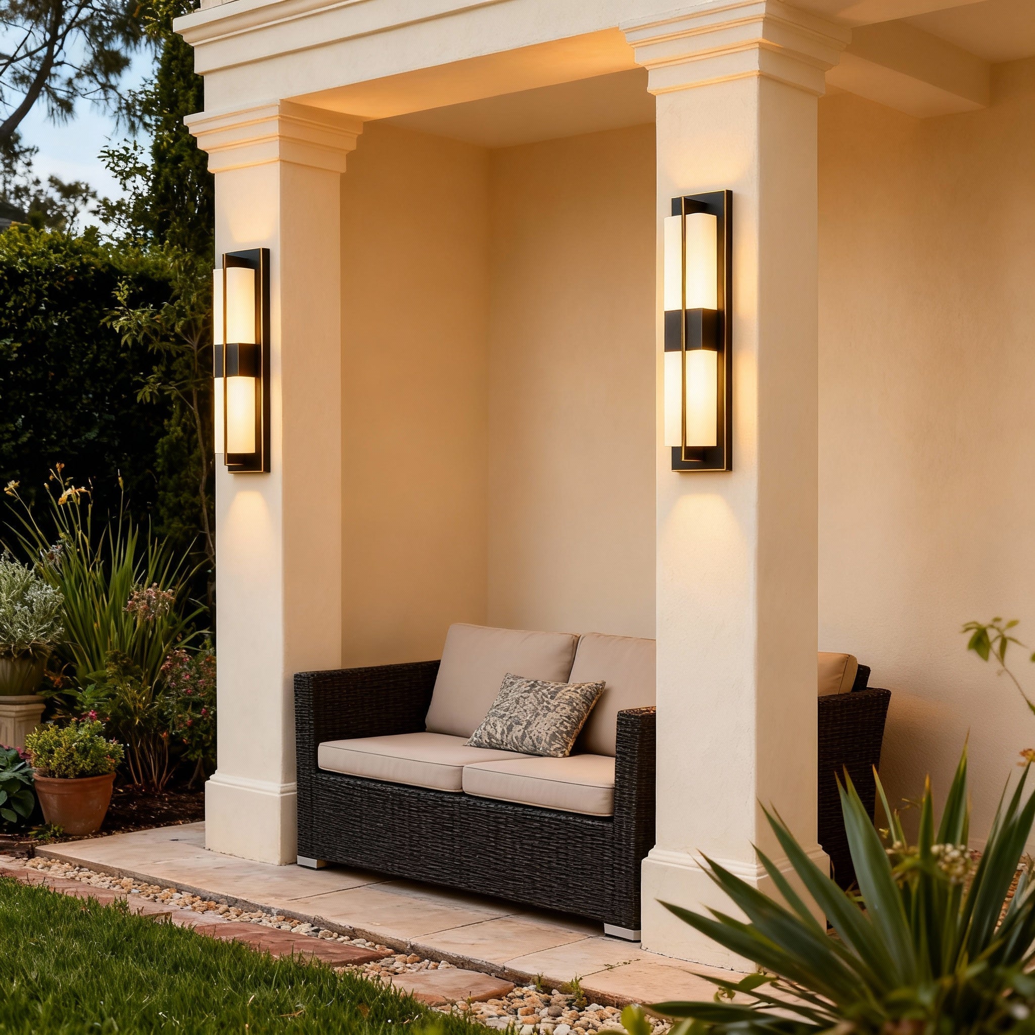 LumaCrest Contemporary Waterproof Vertical Wall Sconce for Indoor and Outdoor Use