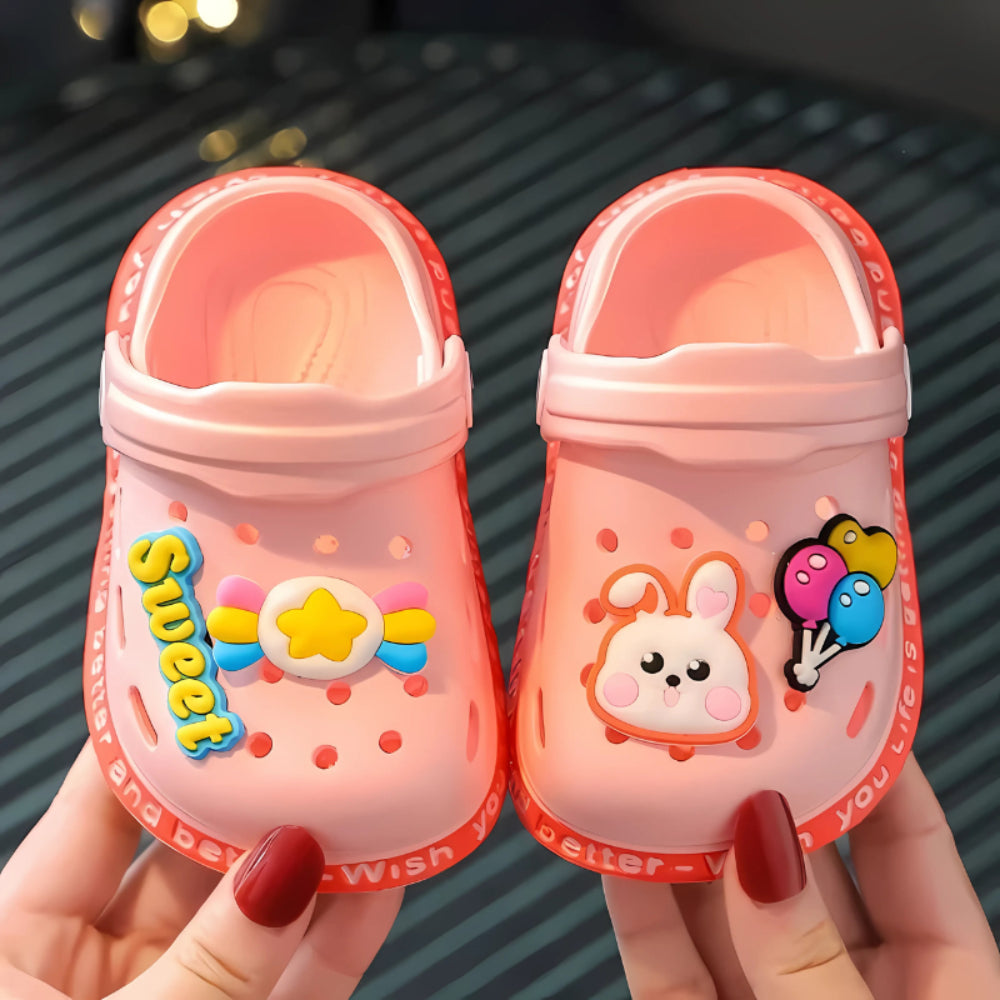 Toddlers Garden Clogs With Cartoon Design For Slip On Play Shoes