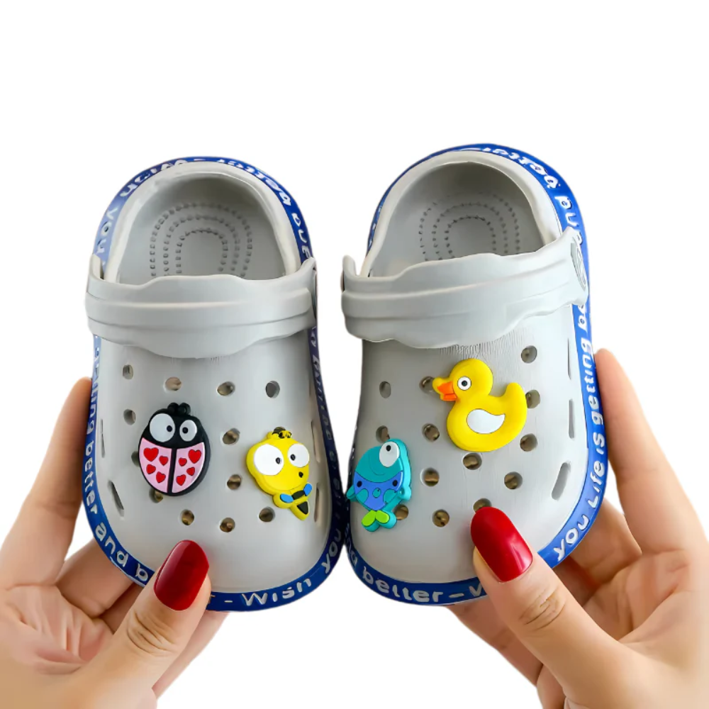 Toddlers Garden Clogs With Cartoon Design For Slip On Play Shoes