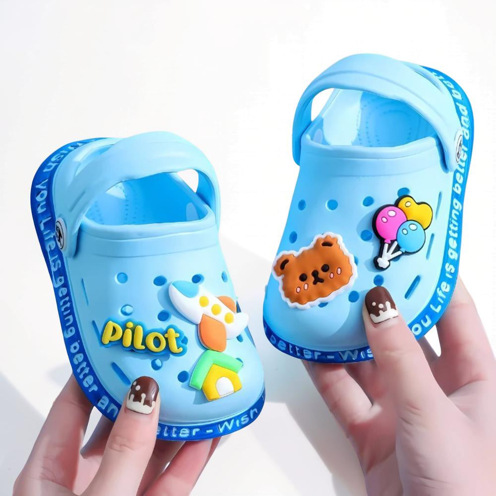 Toddlers Garden Clogs With Cartoon Design For Slip On Play Shoes