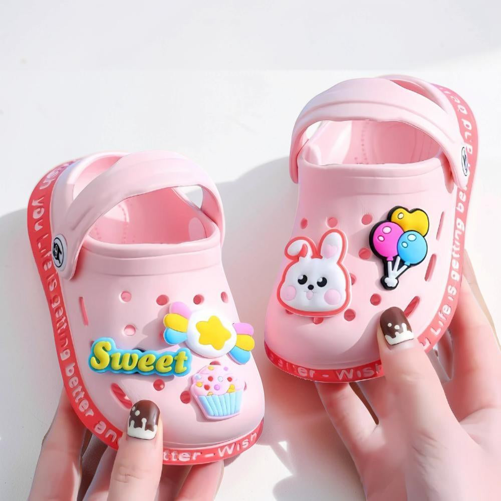 Toddlers Garden Clogs With Cartoon Design For Slip On Play Shoes