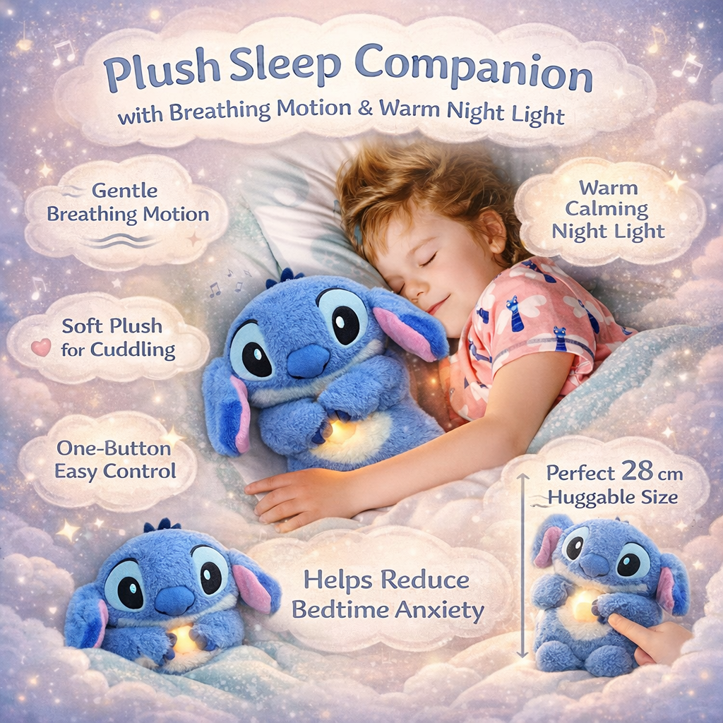 Plyšová hračka Breathing Light pro děti, uklidňující spací společník