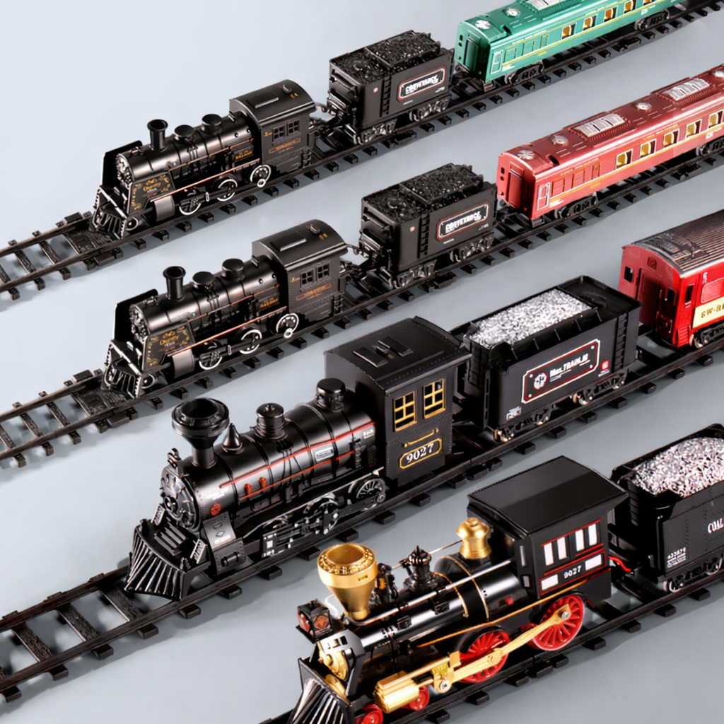 Battery Powered Electric Train Set With Realistic Steam Lights And Sounds
