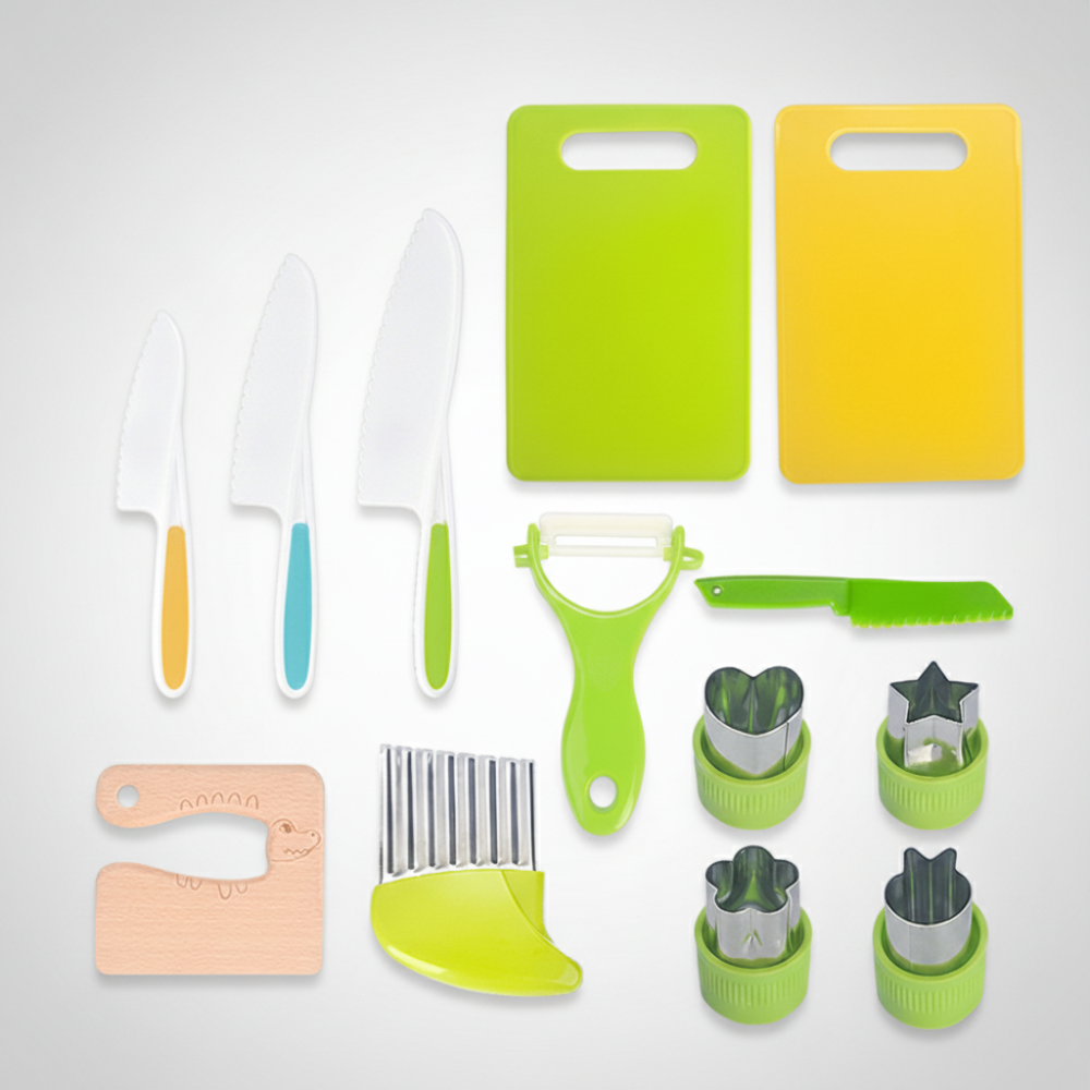 Kids Kitchen Play Set For Beginner Chefs With Child Safe Tools