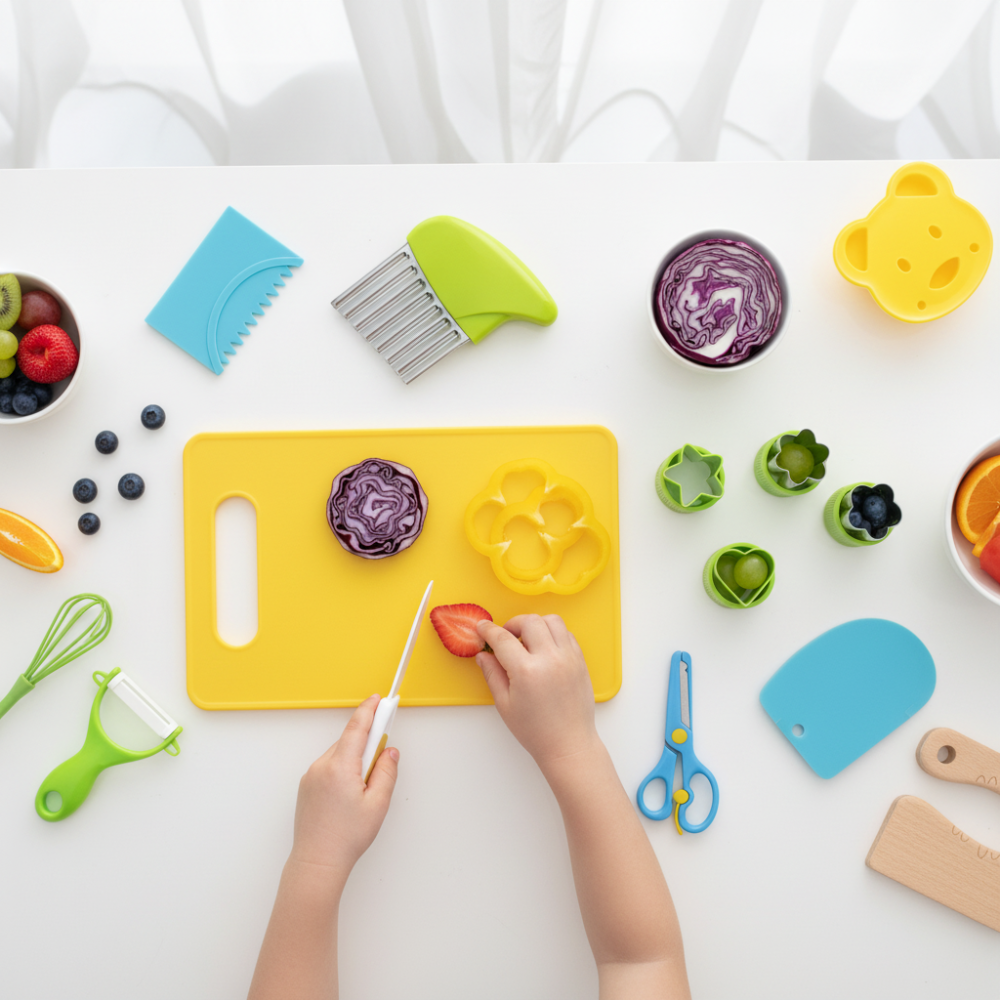Kids Kitchen Play Set For Beginner Chefs With Child Safe Tools