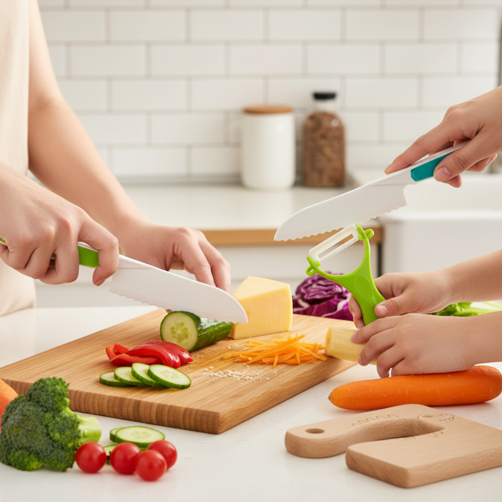 Kids Kitchen Play Set For Beginner Chefs With Child Safe Tools