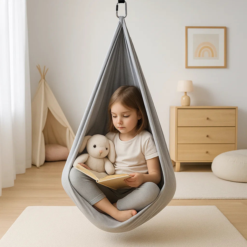 Calming Indoor Kids Sensory Pod Swing Seat For Quiet Play