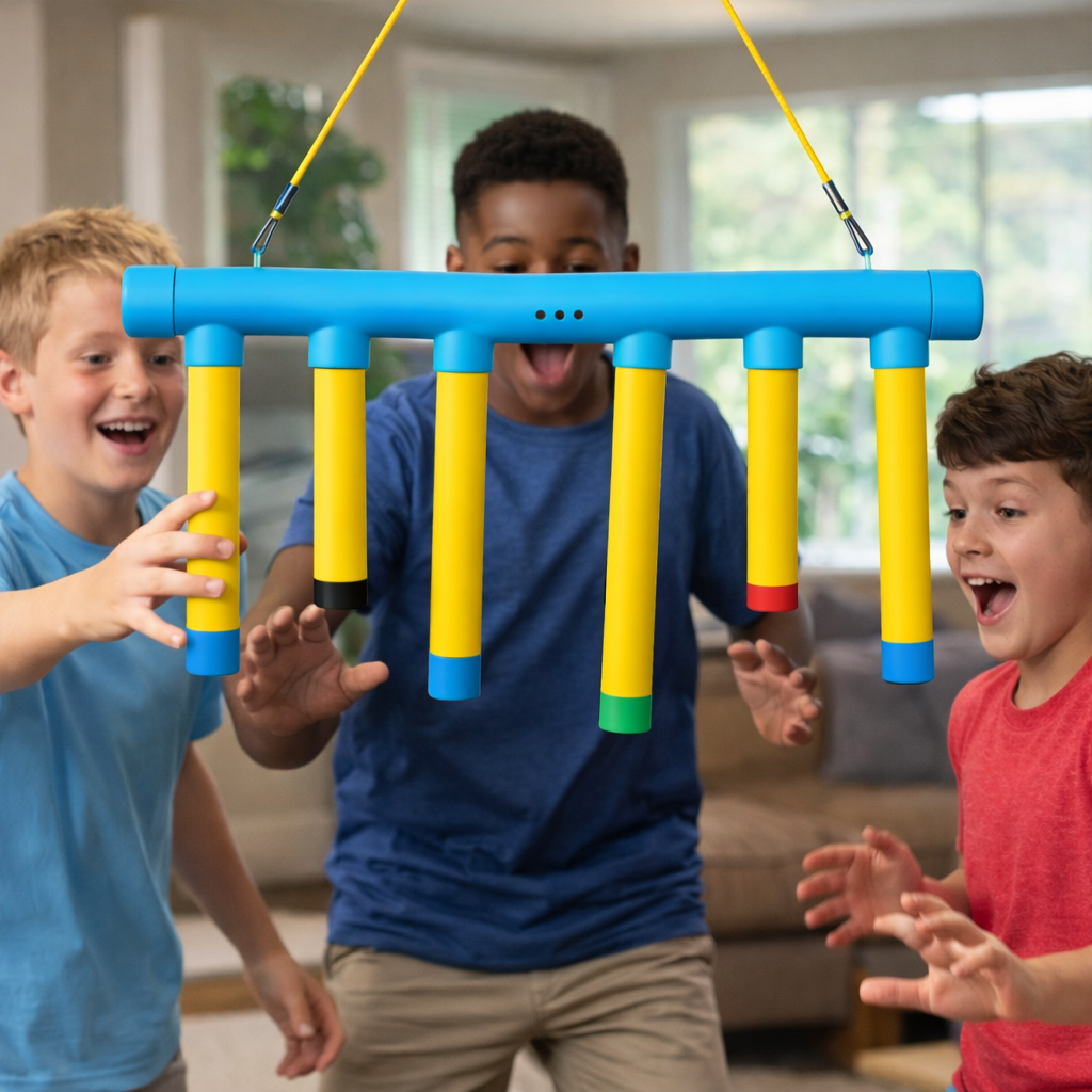 Gioco di allenamento riflessi per bambini con giocattolo a bastoncini cadenti