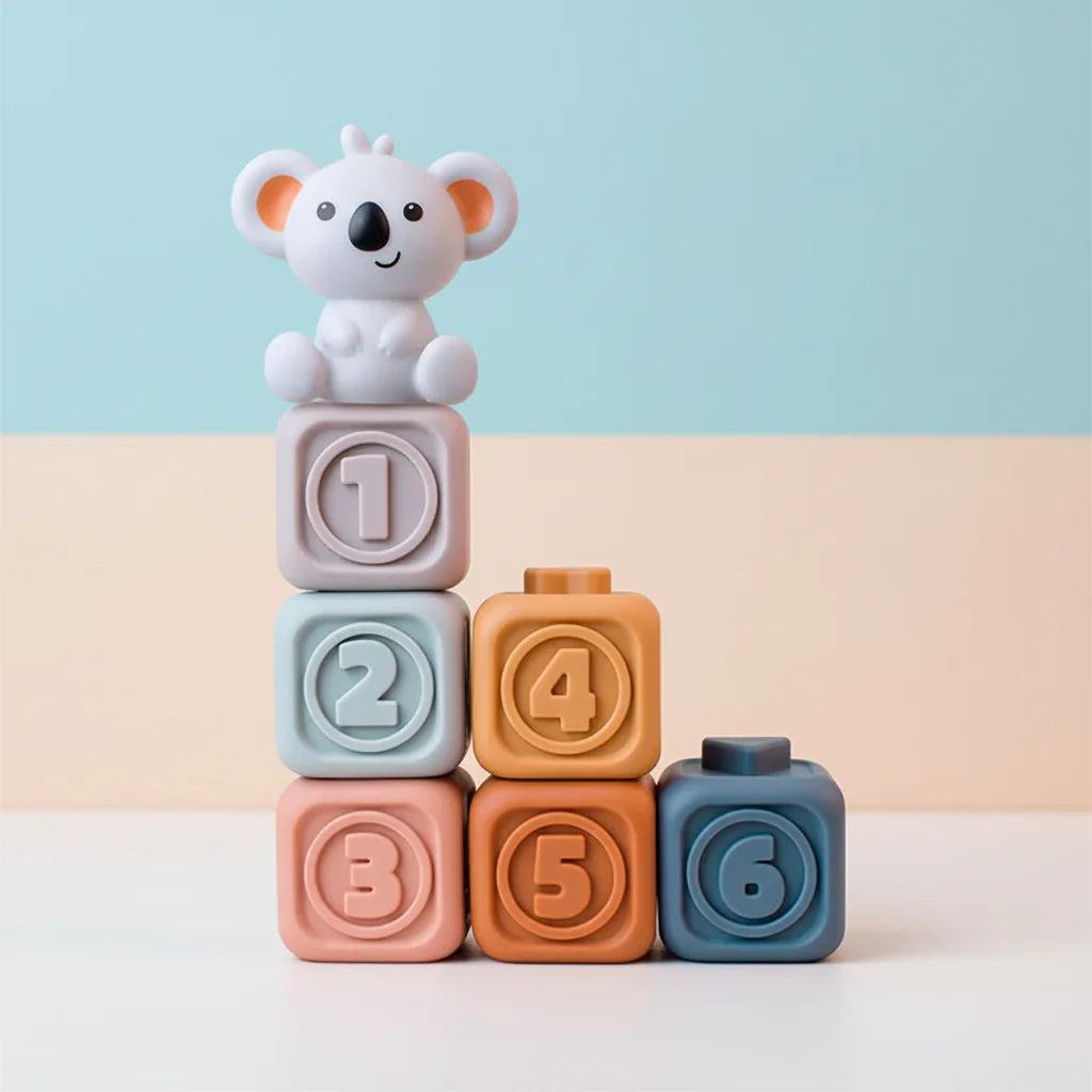 Soft Sensory Stacking Blocks With Teething Cubes For Babies