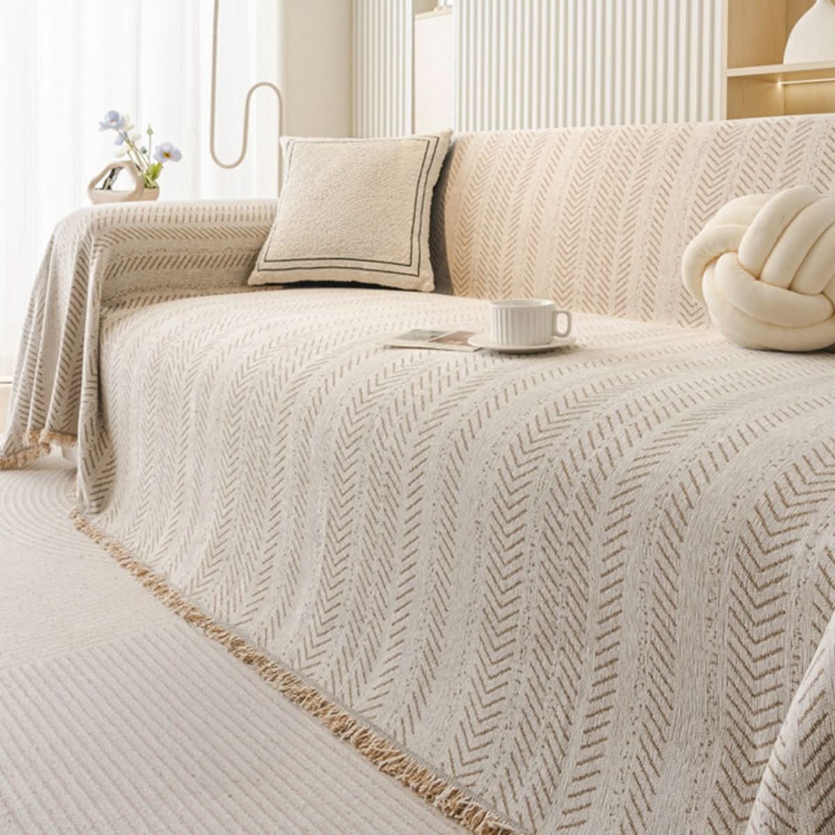 CozyWeave Chenille Sofa Cover Scratch-Resistant And Washable