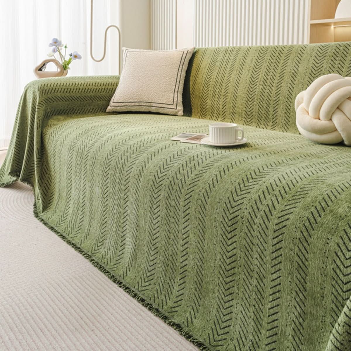 CozyWeave Chenille Sofa Cover Scratch-Resistant And Washable
