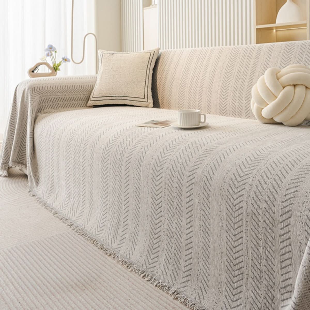 CozyWeave Chenille Sofa Cover Scratch-Resistant And Washable