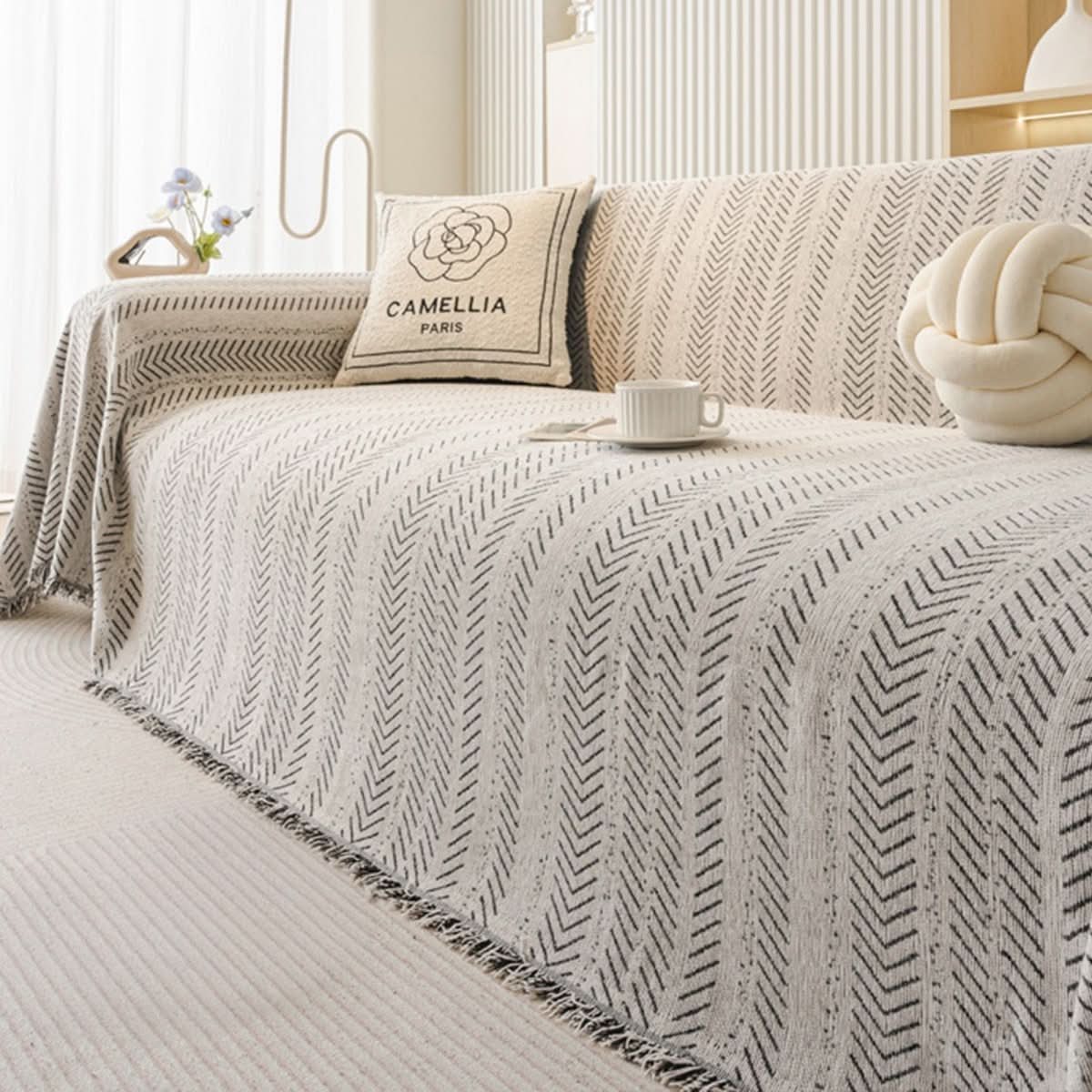 CozyWeave Chenille Sofa Cover Scratch-Resistant And Washable