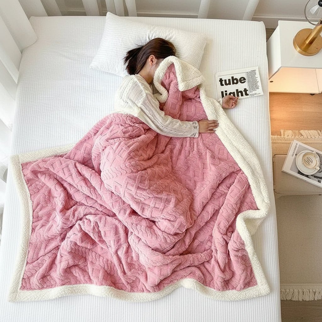 Plyšová deka Velvet Haven z vlny pro pohodlí doma i v kanceláři
